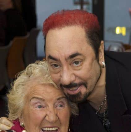 David Gest meets Dorothy Lewis during his visit to Septembers in Blackpool