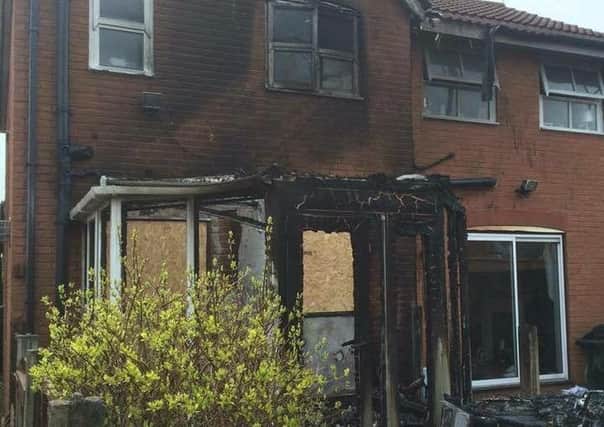 Bobby Pooks  fire-damaged home