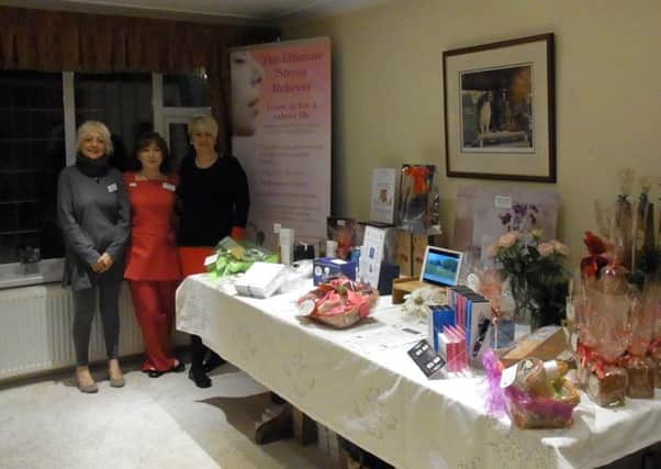 Left to right: Mary Whyham, Emma Whyham and Mackaela Johnson, at the Touch Of Sparkle charity event at Pilgrims Hatch Beauty and Holistics