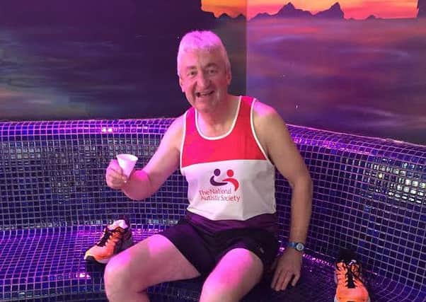 Robert Wynne relaxing during his training for this Sunday's London Marathon