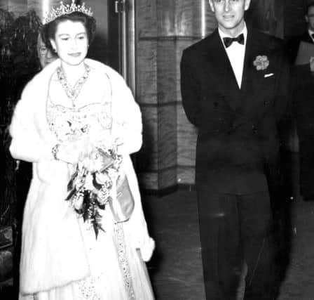 Queen Elizabeth II and the Duke of Edinburgh at Blackpool Opera House for the Royal Variety Performance,  1955
