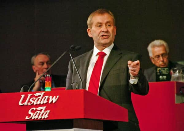 General Secretary John Hannett at a previous Usdaw conference in Blackpool