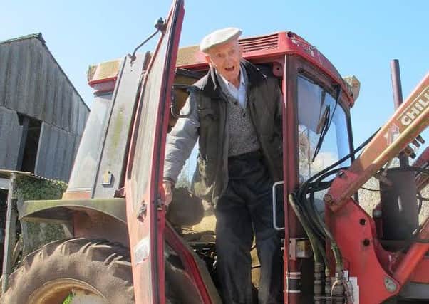 Stuart Simpson, 90, on his farm in Winmarleigh. Stuart has lived and worked at the farm since the day he was born.