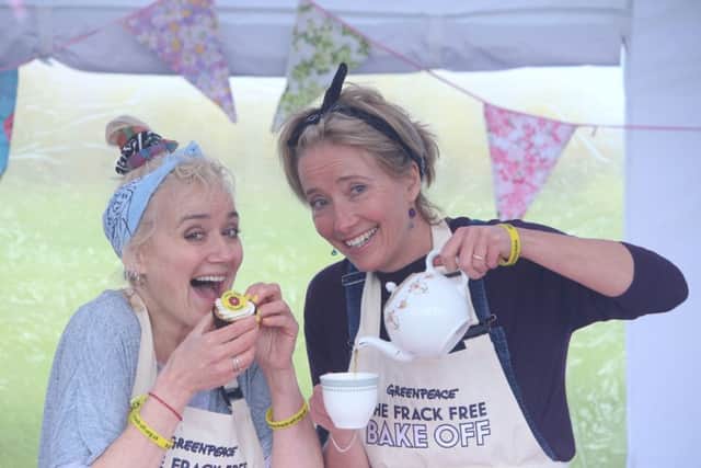 Actor Emma Thompson and her sister Sophie take direct peaceful action against the government's plans for fracking. On the proposed fracking site they take part in the Frack Free Bake Off, inspired by the TV series the Great British Bake Off, in a bid to promote renewable energy.