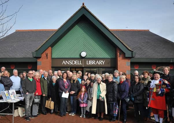 The Friends of Ansdell Library's read-in outside the building as part of their campaign to prevent the library's closure