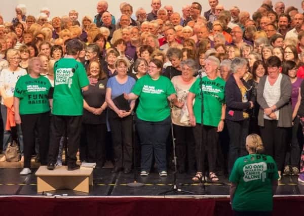 A host of choirs sang at the Marine Hall in aid of Macmillan Cancer Support Pics: Frank McQuade