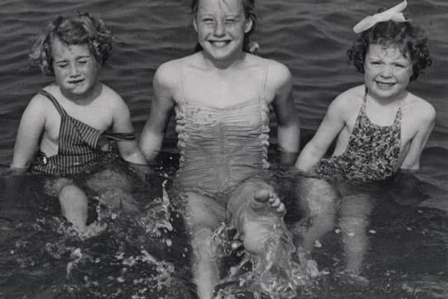 Wendy, Elaine and Jean Prutton have splashing good fun