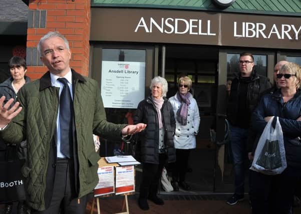 Mark Menzies MP speaks at an Ansdell Library read-in