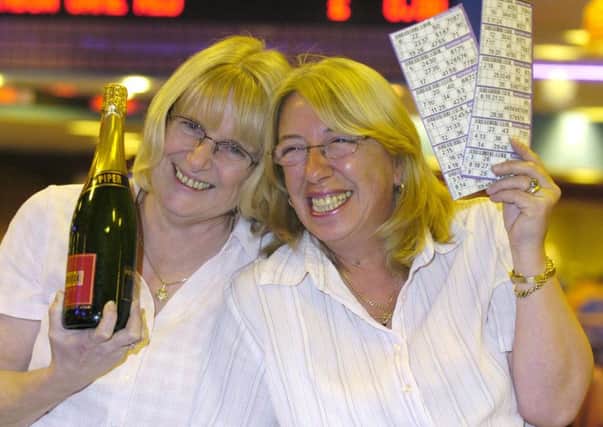 Jean Greenhill and Helen Hooper who have won Â£500,000 at Mecca Bingo, Talbot Rd, Blackpool.