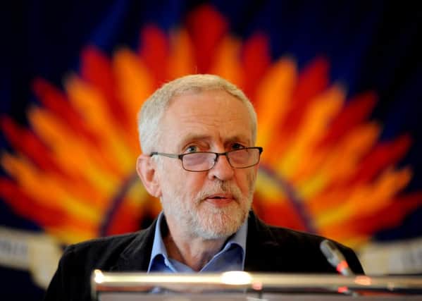 Labour Party leader Jeremy Corbyn addresses the Fire Brigades Union Conference at the Imperial Hotel in Blackpool