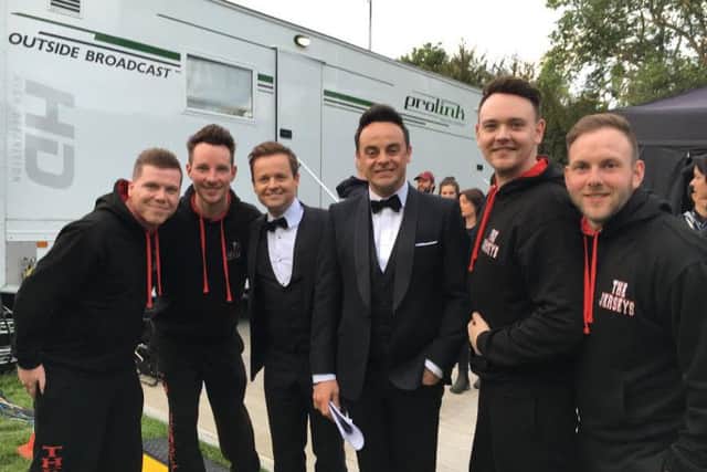 The Jerseys pictured with Ant And Dec