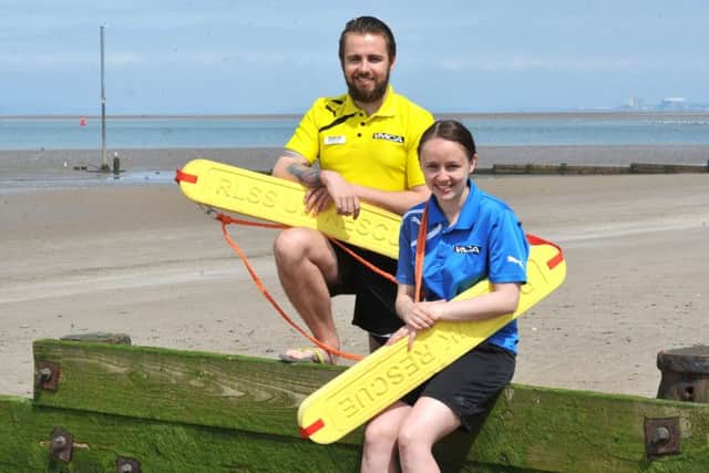 Photo Neil Cross
Brother and sister James and Rebekah Radcliffe, who are beach lifeguards at Fleetwood YMCA Leisure Centre, and helped rescue an 11 year old boy stuck fast in mud