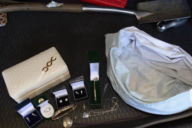Items recovered from a stolen car