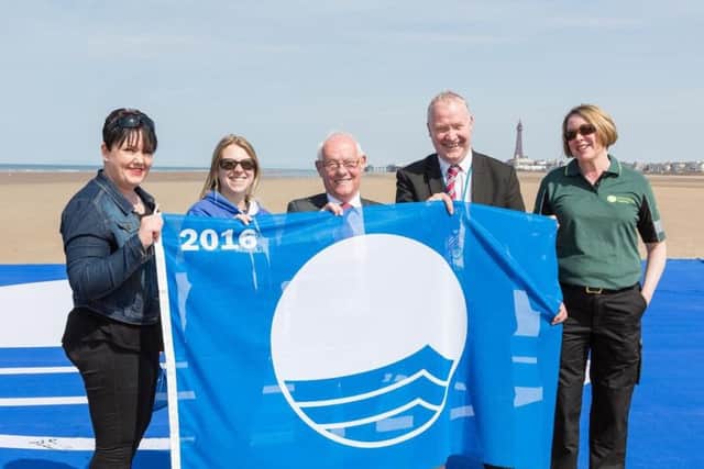 Blackpool Council deputy leader Coun Gillian Campbell, Emma Whitlock LOVEmyBEACH co-ordinator, Coun Fred Jackson, cabinet member responsible for bathing water at Blackpool Council, Robert Tidswell from United Utilities, and Louise Maxwell, of the Environment Agency.