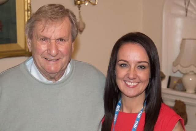 Retired RAF corporal Colin Davenport, 81, who is benefitting from the new Extensive Care Service, with wellbeing support worker Rachel Howarth