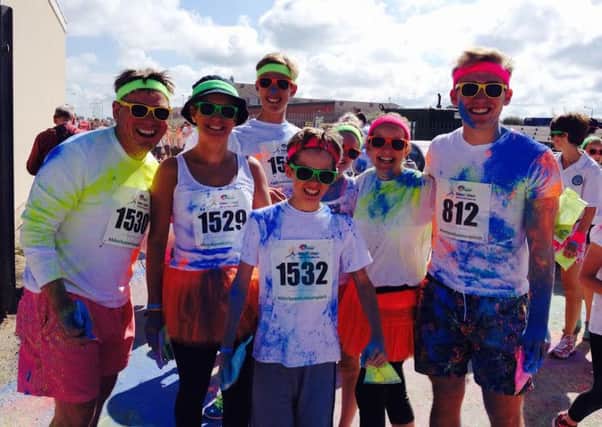 RNS Publications of Blackpool signed up for the Colour Splash to boost their total in the Trinity Hospice Corporate Challenge