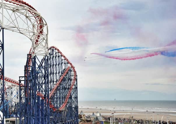 The Red Arrows perform at Blackpool Pleasure Beach