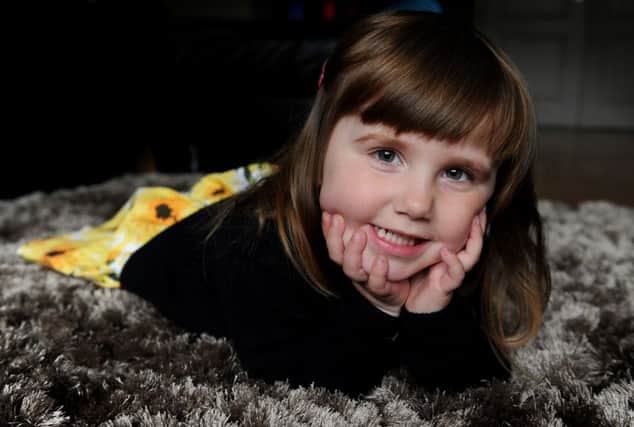 Bella Morris aged 3 from Chorley is suffering from a rare life-limiting illness called Vanishing White Matter. The family are campaigning to raise money to fund a doctor who is researching treatments for the illness. Picture by Paul Heyes, Thursday May 26, 2016.