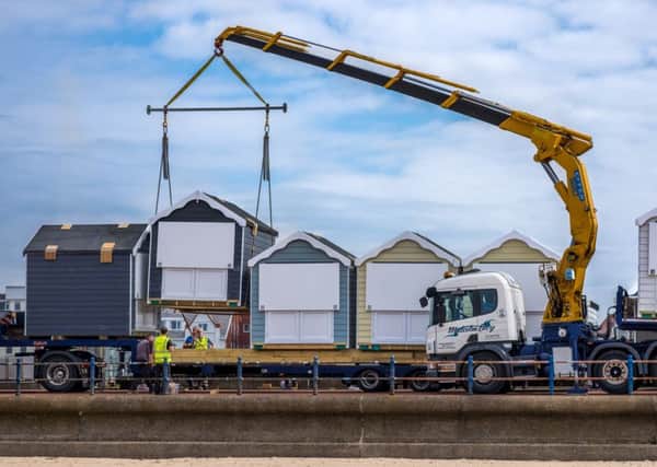 New beach huts being placed on St Annes seafront
