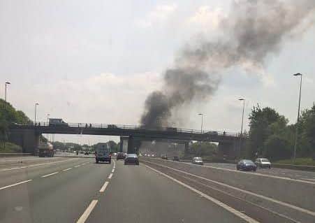 A vehicle fire on northbound M6