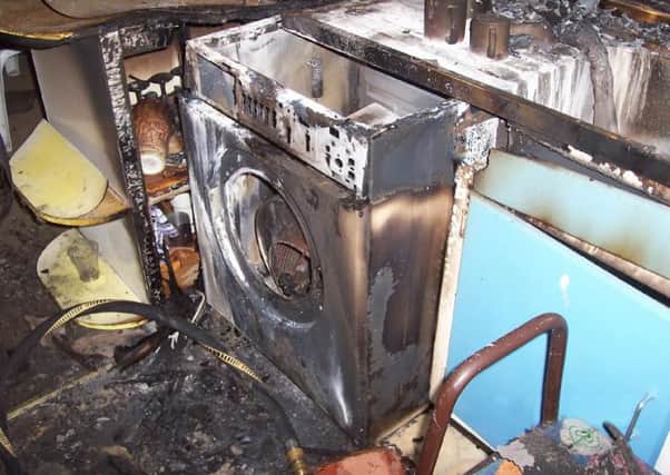 Tumble dryer fire from Lancashire, taken by a fire officer