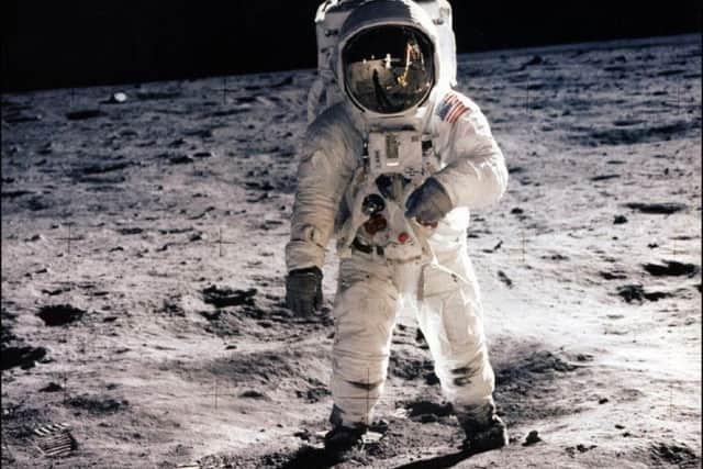 Buzz Aldrin on the moon.