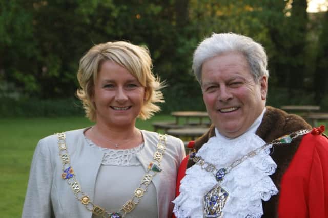 Coun Emma Anderton with Coun Terry Less (Mayor of Wyre).