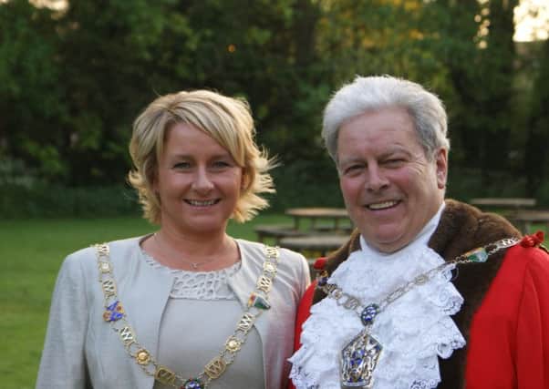 Coun Emma Anderton with Coun Terry Less (Mayor of Wyre).
