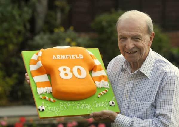 Jimmy Armfield celebrating his 80th birthday last year