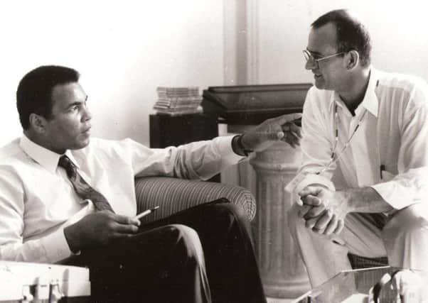 John Bentham from St Annes chats to Muhammed Ali in Cannes