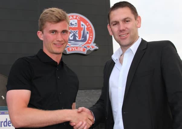 Josh Langley with manager Dave Challinor