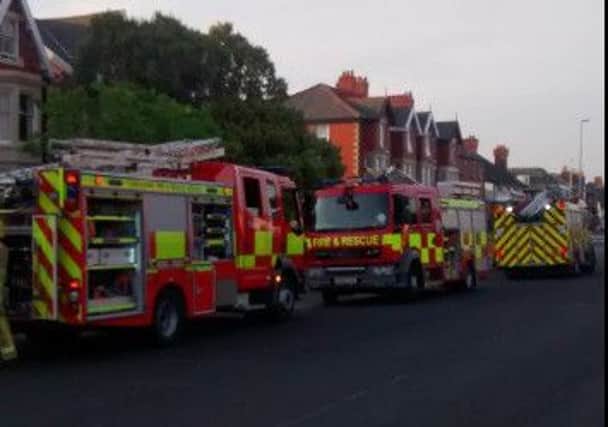 Fire crews on Lytham Road Picture:  Lancashire Fire and Rescue for the pictures