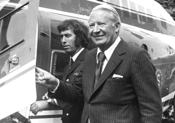 Buxton Advertiser archive, June 1975, former prime minister Ted Heath flies into Buxton to address 1,000 people at a pro Europe rally during the last referendum on European membership