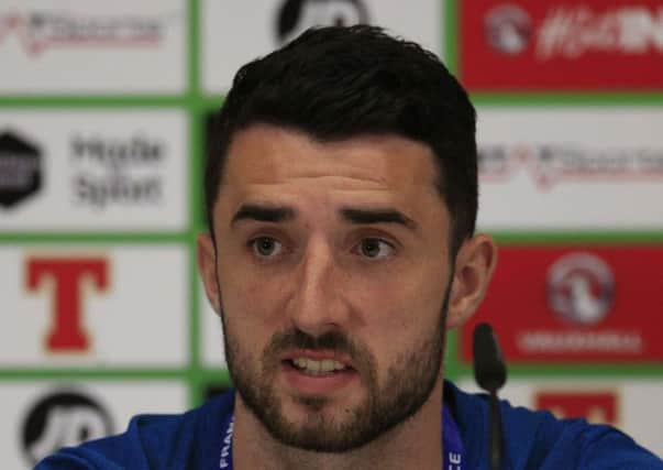 Conor McLaughlin addresses the media this week ahead of Northern Irelands Euro 2016 campaign