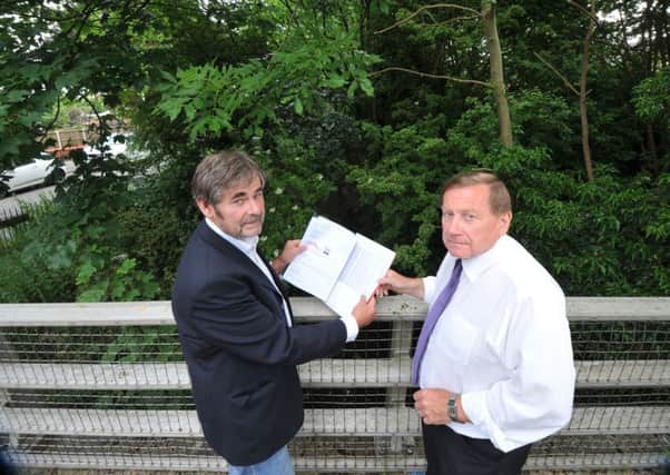 Councillors Roger Lloyd and Mark Bamforth at Liggard Brook in Lytham