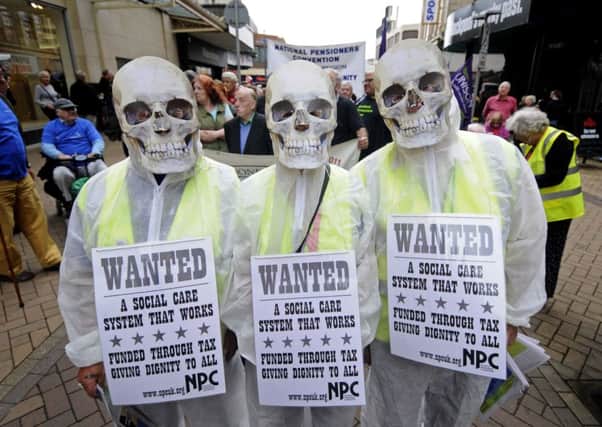 Pensioners Parliament march through Blackpool Town Centre