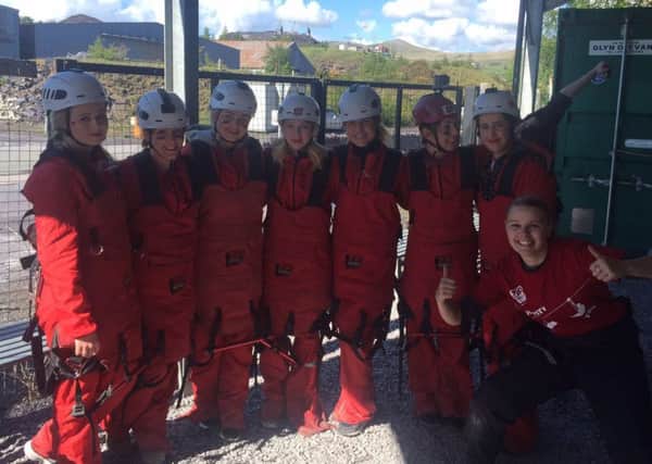 Hairdressers from Saks Lytham and Saks Poulton, taking part in the worlds longest and fastest zip wire located in North Wales.
Raising money for The Eve Appeal - a dedicated charity raising awareness and vital funds for research into women's gynecological cancers.