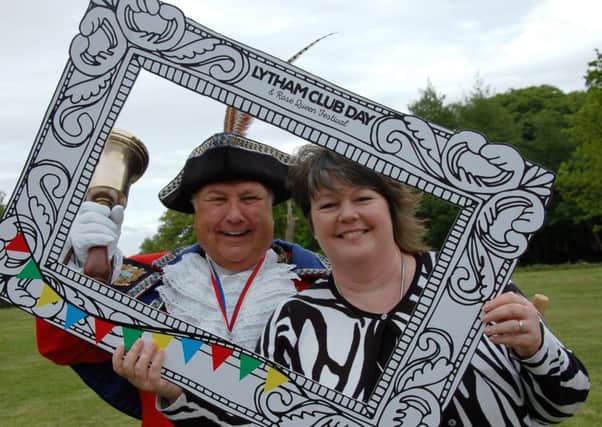 Town Crier Colin Ballard and Club Day committee chairman Andrea Swindlehurst at the launch of Lytham Club Day 2016