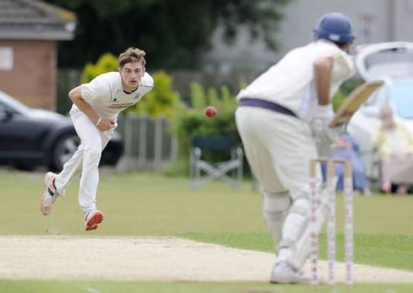 Mitch Bolus bowls for St Annes at Fleetwood