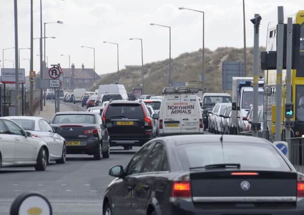Standing traffic on Clifton Drive North towards St Annes from Starr Gate