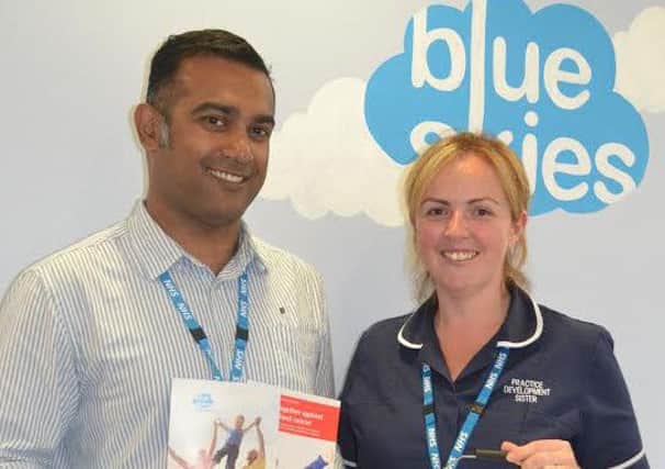 Louise and Amith Paramel prepare for the fundraising event

for Delete Blood Cancer UK and Blue Skies Hospitals Fund.