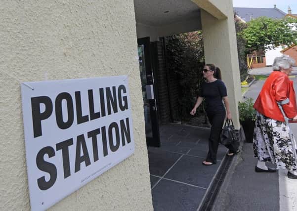EU referendum polling station at the Methodist Church Hall in Poulton