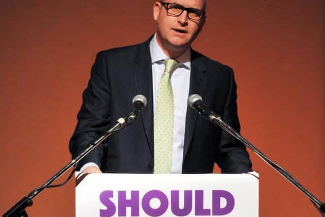 UKIP deputy leader Paul Nuttall addresses the Say No to the EU meeting in Hartlepool.