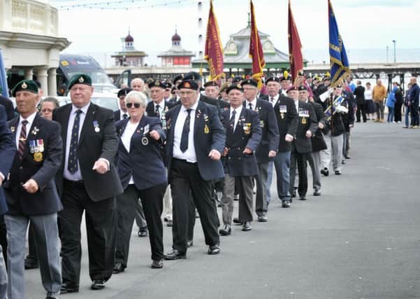 Picture by Julian Brown 26/06/16

The start of the parade at the end of the service

The Armed Forces are honoured at a service and parade at Blackpool Cenotaph