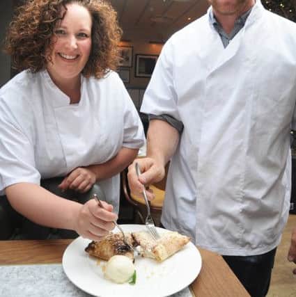 Lancashire cricket star Stephen Croft joined the Gazette's Anna Cryer at Gusto restaurant in Lytham to create one of the restaurant's favourite dishes.
 Stephen and Anna tuck in to their Nutella and marscapone pizza.