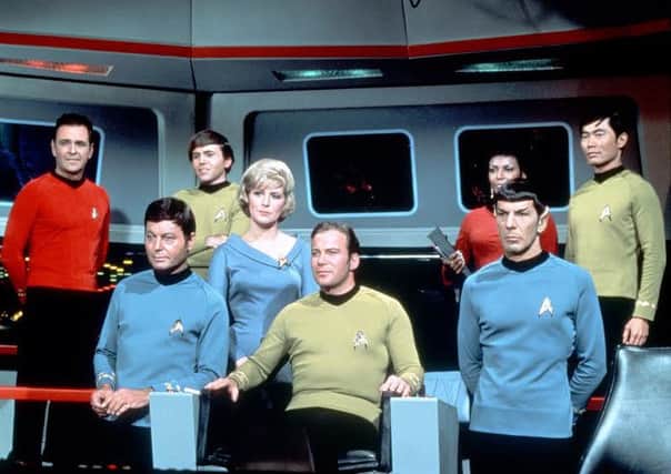An image from the Star Trek original series. Artefacts from that sereis , later ones and films will be on show at the Blackpool exhibition