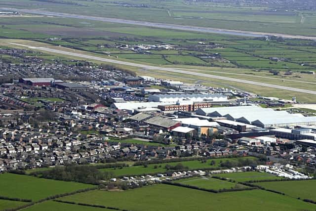 Aerial view of Warton