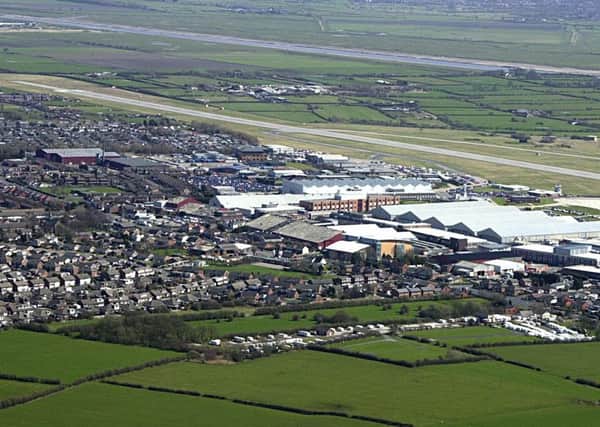 Aerial view of Warton