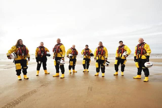 Some of the RNLI volunteers who feature in the new BBC series, Saving Lives at Sea. Credit RNLI/Nigel Millard.