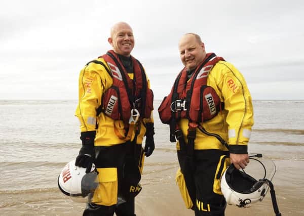 Alan Gilchrist (L) and Shaun Wright from Blackpool RNLI